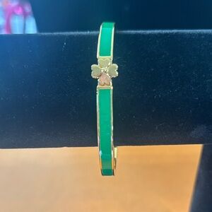 Kate Spade Green and Gold Clover Bracelet